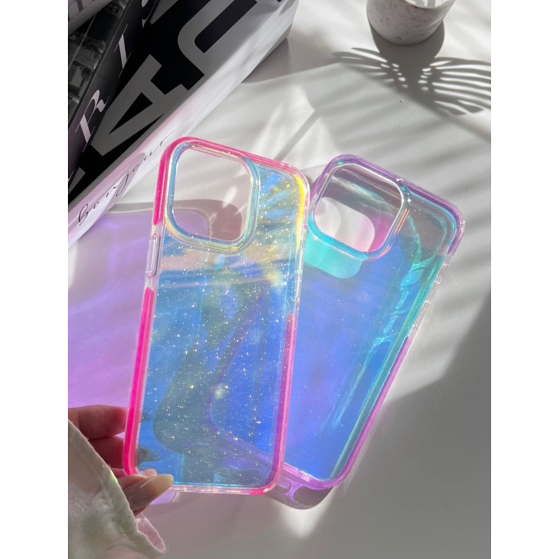 Capa holografica Com Brilho capinha Brilhosa colorida reforçada para iPhone 11/Xr/15/13/14/13/16/16pro/16promax