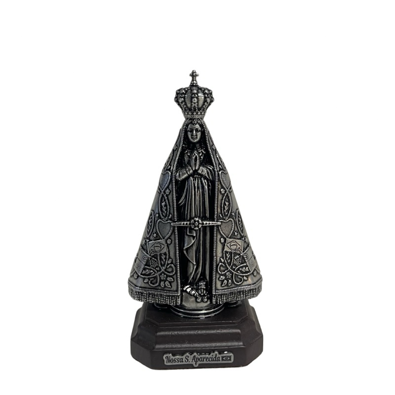 Imagem De Nossa Senhora Aparecida em Aço Inox Bronze Prata