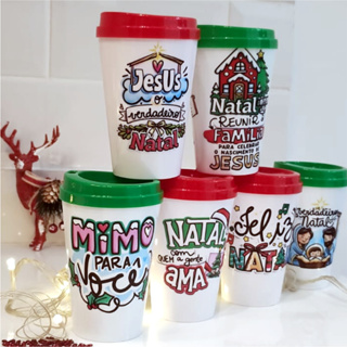 Copo Bucks Tema Natal. Lembrancinha de Natal, Copo Lembrancinha, Copos Natalinos.