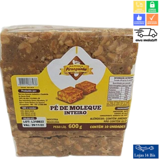 Pé de Moleque Inteiro Pacote Com 10 Unidades de 60g Sul de Minas Piranguinho