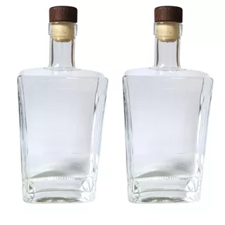 Kit com 2 Garrafas Vidro, porta Bebidas Importada Grandeur Luxo 750ml Com Tampa