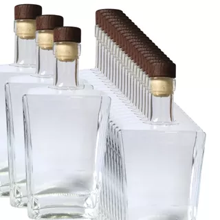Kit 20 Garrafas de vidro luxo importada grandeur 750ml C/Tampa+Lacre