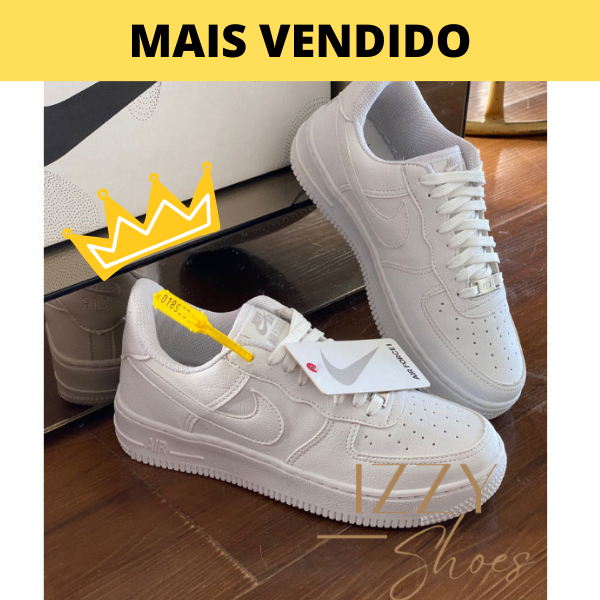 Tênis Air Force 1 34 ao 43 Branco Casual Feminino Masculino Confortável Promoção Envio Rápido Mais Vendido