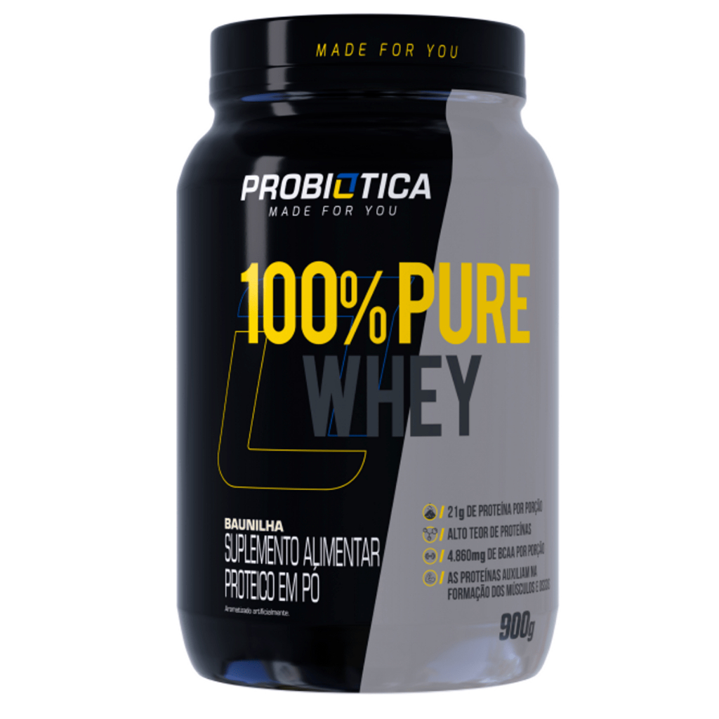 100% Pure Whey Protein Concentrado Pote 900g Probiótica