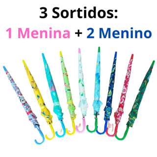 GUARDA CHUVA SOMBRINHA COM APITO COLOR LISO INFANTIL