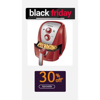 Fritadeira a Ar Family Mondial 4L Inox Vermelha - 127v