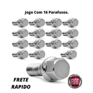 Jogo de parafusos cromados roda linha FIAT Uno Palio Siena Tipo Strada Tempra Palio Weekend Punto (16 peças) !!!! em Oferta na Shopee