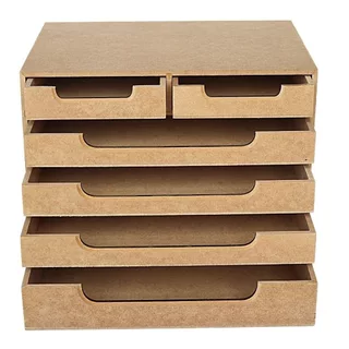 Gaveteiro Organizador para Folhas Sulfite A4 com 6 Gavetas em mdf Material para Escritório Suporte Para Monitor