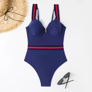 Maiô Feminino De Uma Peça Sexy Maiô Preto Recorte Faixa xx88