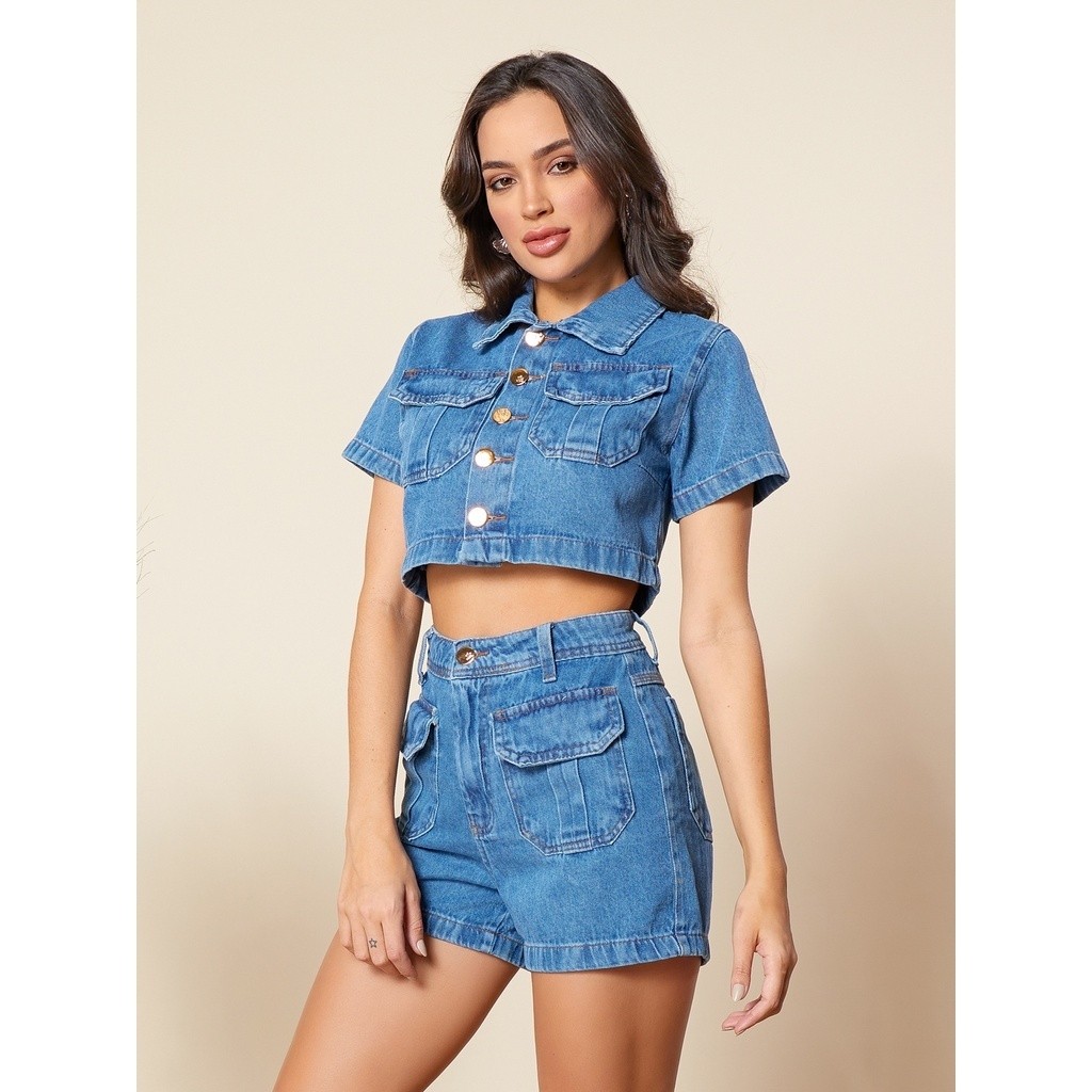 Conjunto Jeans Short e blusa