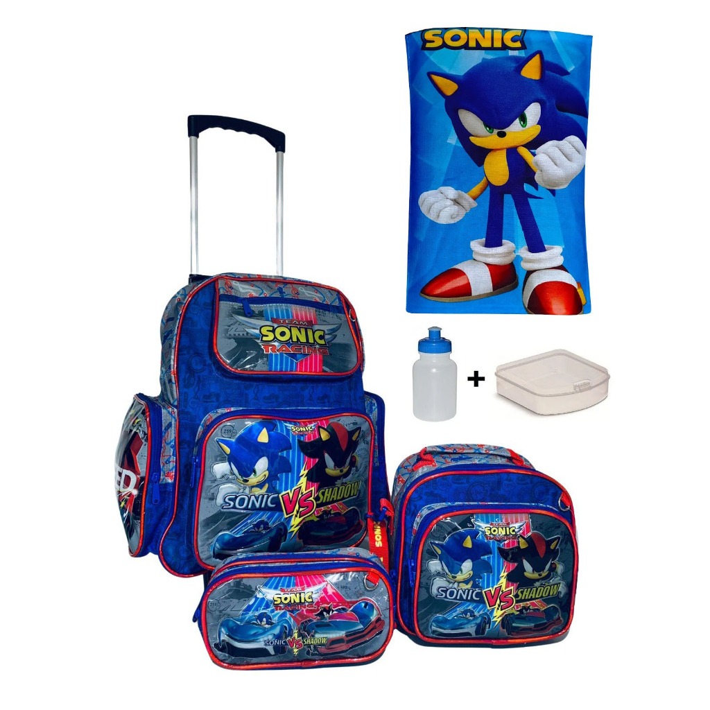 Kit Escolar Premium com Mochila Infantil de Rodinhas com Lancheira