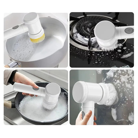 Escova Eletrica de Limpeza 5 em 1 Sem Fio Limpador Multiuso Pratico Para Cozinha , Banheiro