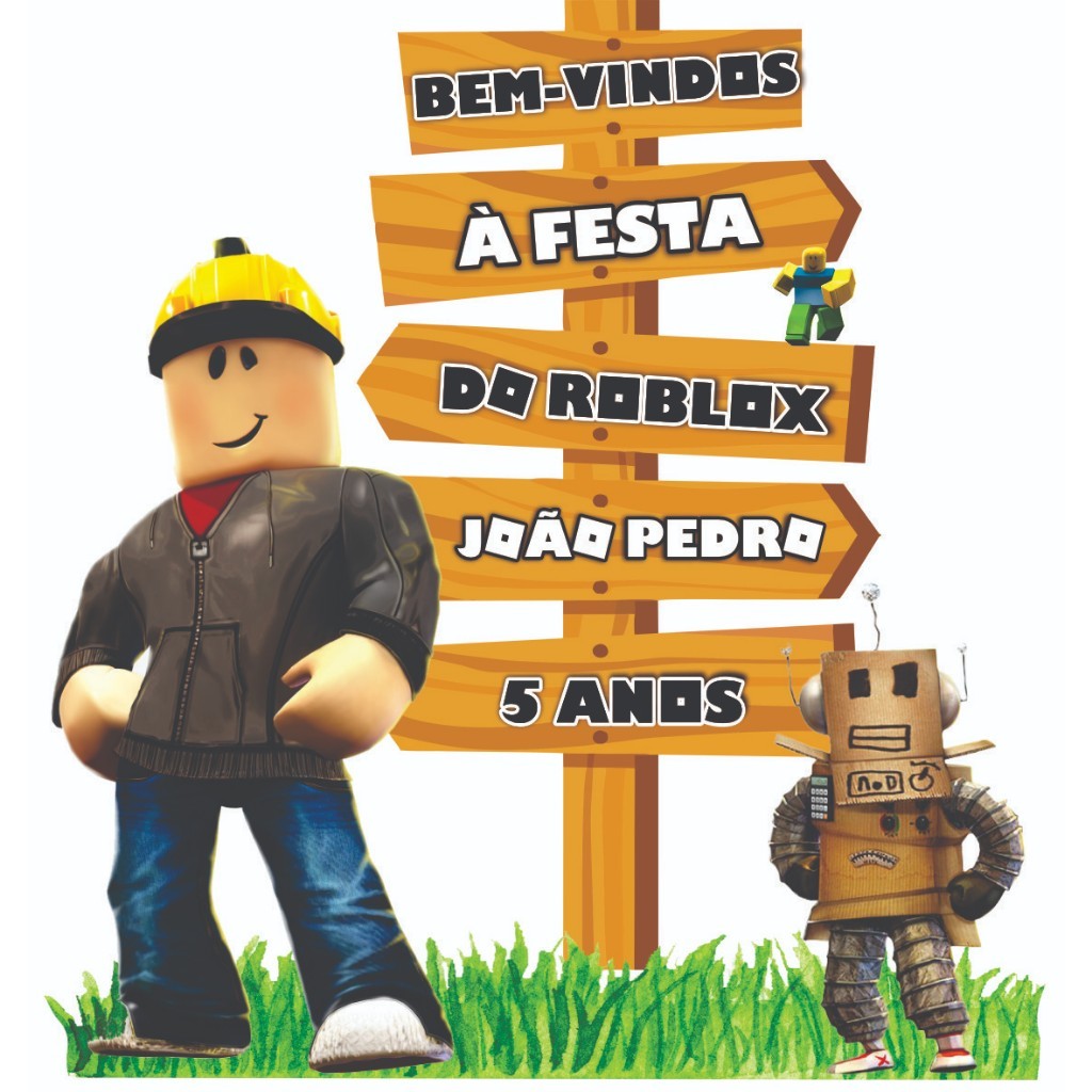 20 UNIDADES DISPLAYS MESA PLACA ROBLOX MENINO PERSONALIZADA 20CM