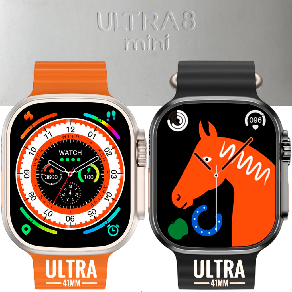 Smartwatch Ultra8 Série 8 Esportivo NFC, 45mm, Prata