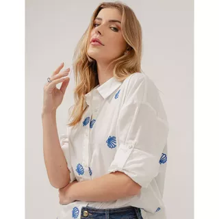 Camisa Feminina Estampada Manga Longa - 990026