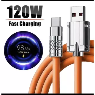 Cabo de celular 2M Reforçado Liga de alumínio carga rápida 120W 6A TURBO