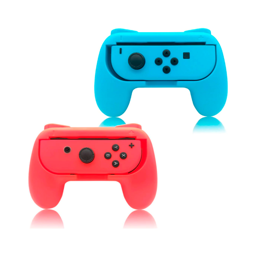 Kit Par Grip Capa Case Controle Adaptador Suporte Joy-Con Protetora Resistente Para Controle Joystick Manete Nintendo Switch