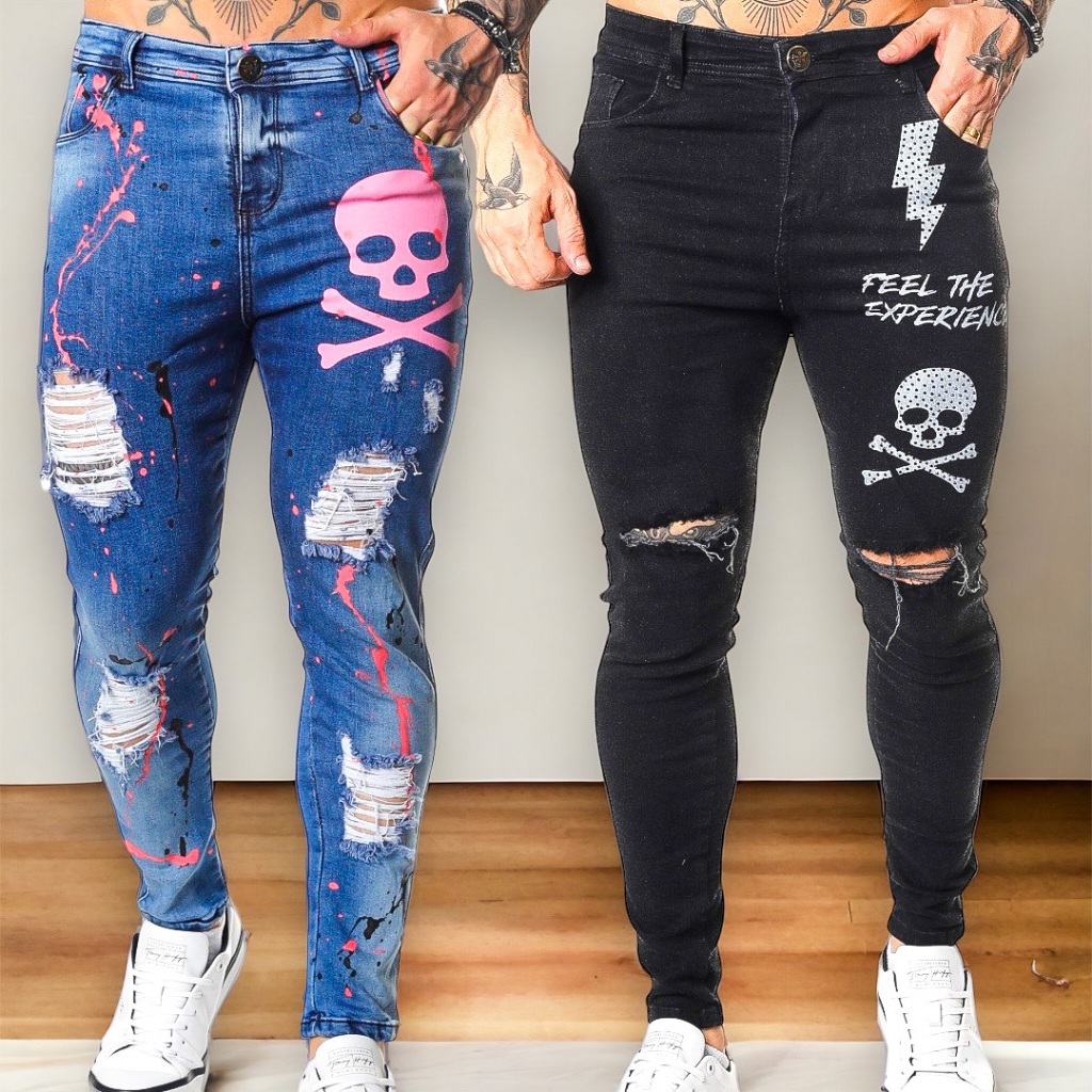 Kit Com Duas Unidades De Calça Jeans Skinny Feminina Cintura Alta Moda  Tendência 40. em Promoção na Americanas