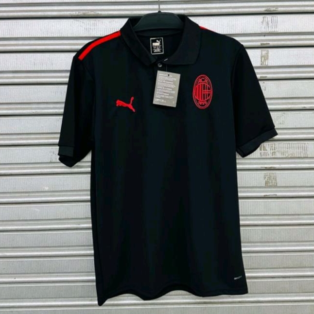 Camisa de time europeu Milan Torcedor gola polo futebol *imagem real ...