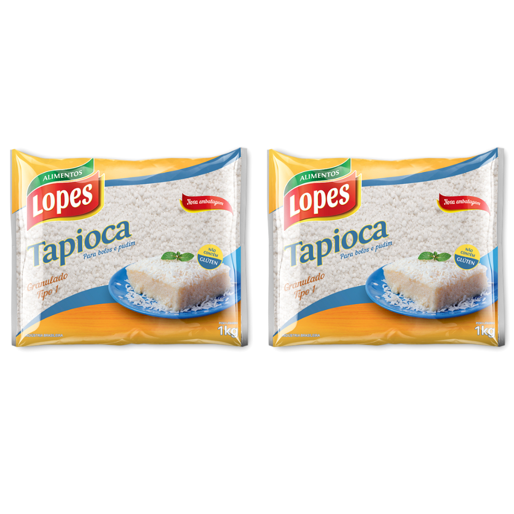 Kit 2 Tapioca Granulada para Bolos e Pudim Tipo 1 Sem Glúten 1Kg ...