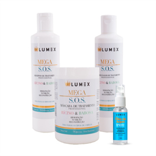 Kit Mega S.O.S Tratamento Shampoo + Condicionador + Reparador de Pontas + Máscara de Hidratação 1kg Lumex