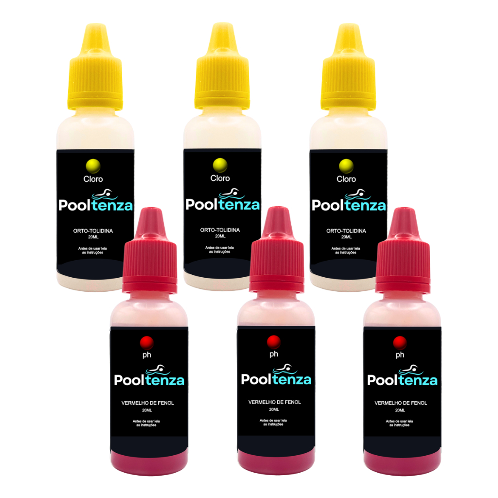 Medidor De Cloro E Ph Kit Teste 6 Reagentes Somente Refil