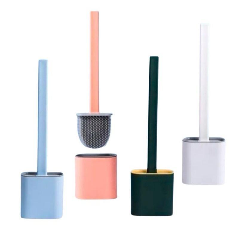 Escova Vaso Sanitário De Silicone Cores com Base e Adesivo Fixação Para Banheiro