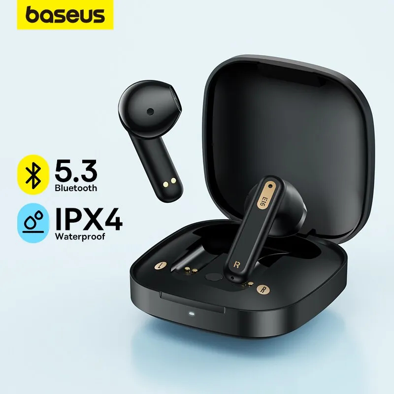 Fone De Ouvido Sem Fio Bluetooth 5.3 Baseus E16 Com IPX4 À Prova D'água 30h De Tempo Musical