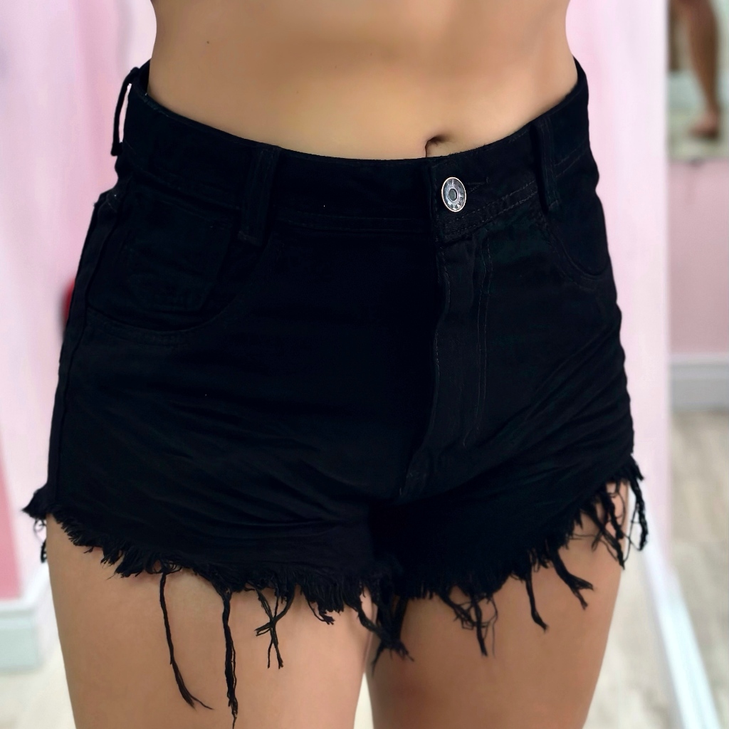 Short Plus Size Calção Feminino de Malha Canelada Liso Zero Transparência  Tamanhos Grandes