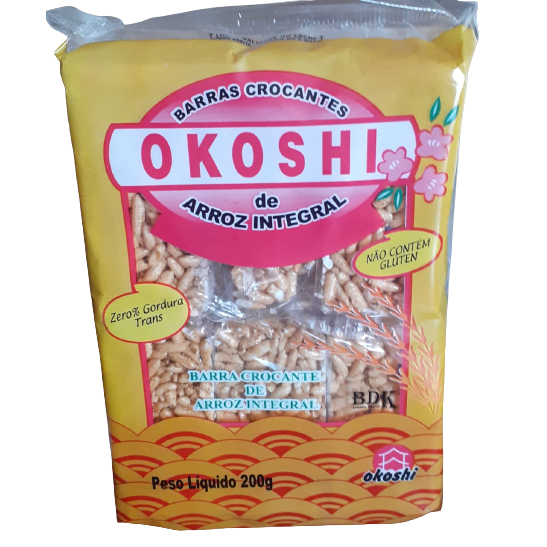 Barra Crocante de Arroz Integral Okoshi 200g | Shopee Brasil