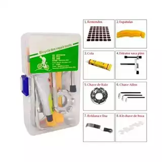 Kit Ferramentas De Reparo remendo Para Bike 8 Peças CH-19