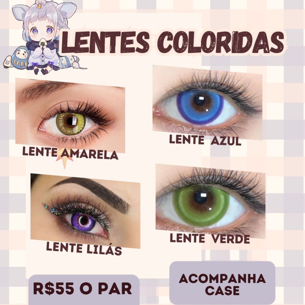 Par de Lentes de Contato Marin Kitagawa Sono Bisque Doll Anime Cosplay  Halloween Pronta Entrega