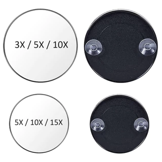 Espelho De Maquiagem Redondo Aumento Ampliação de 3X 5X 10X 15X Aumenta Grau Com Ventosas