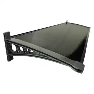 Toldo Policarbonato Piccolo 1,00x0,30m Portas Janelas Proteção para Chuvas Sol Filtro UV
