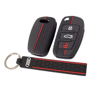 Capa + Chaveiro Silicone Chave Canivete Audi A1 A3 A4 Q3 Q5