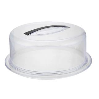 Boleira Com Tampa Acrílico Suporte Porta Bolo Torta Pudim Redondo Transparente Cristal