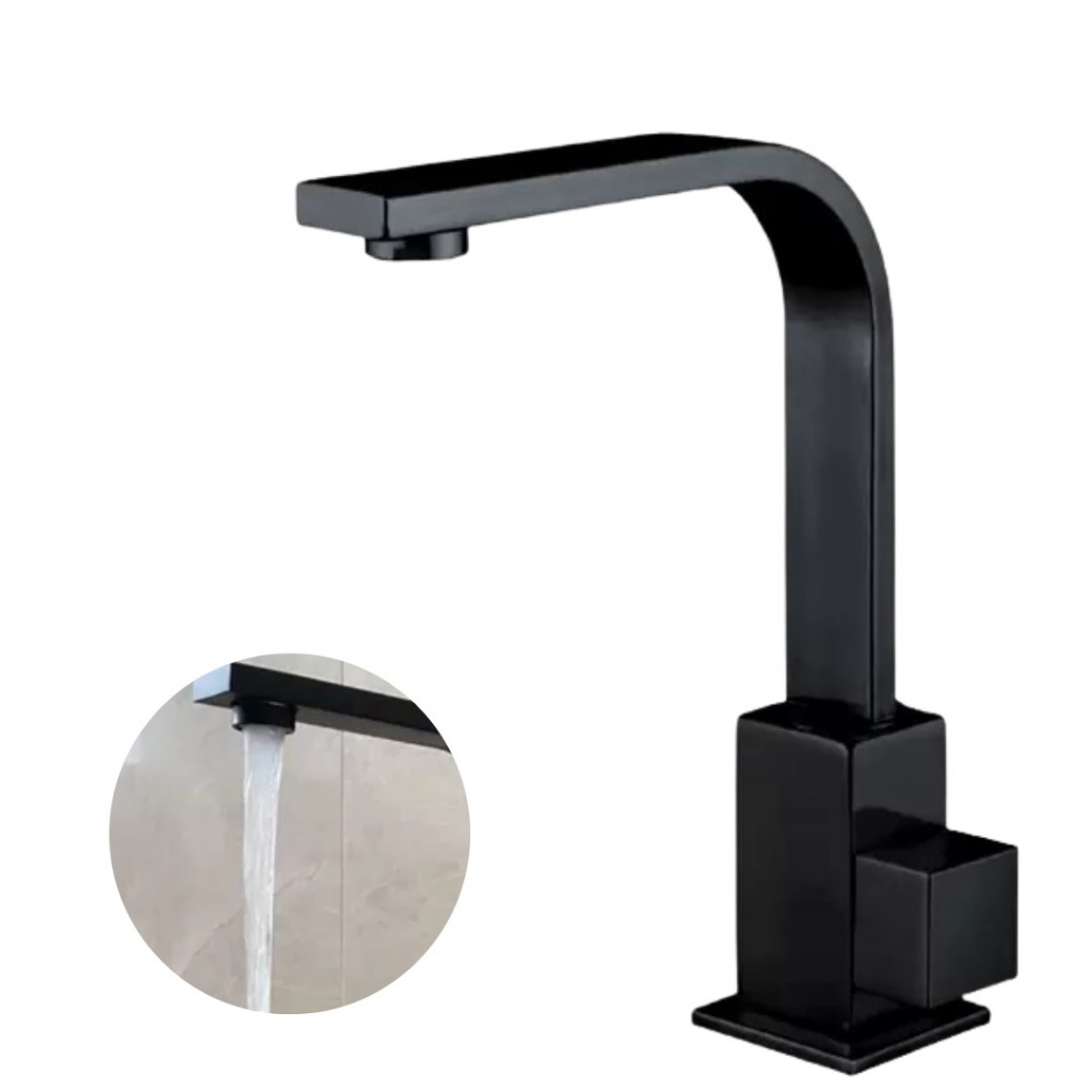 Torneira Para Banheiro bancada Preto Quadrit 6165 Black Fosco