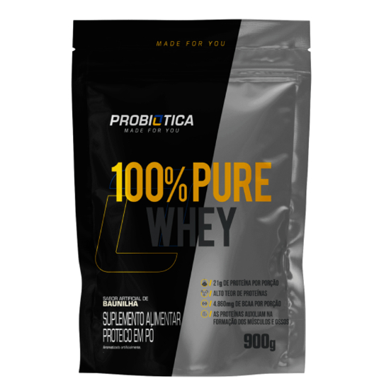 Whey Refil 100% Pure 900g – Probiótica Varíos Sabores