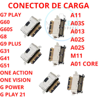 Kit Conector De Carga Moto G7 Play G41 Action Sam A11 a02s A03S A01 micro usb Tipo C