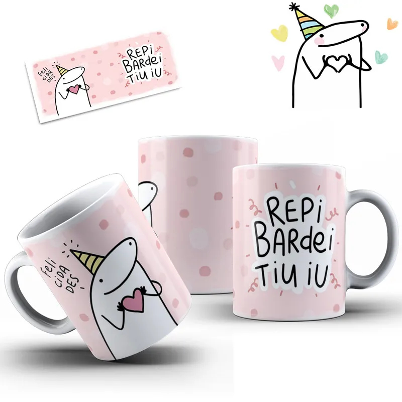 Caneca Aniversário flork meme- xícara de porcelana - Repi Bardei