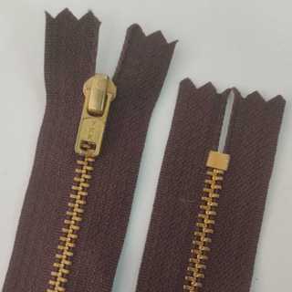 Zíper Metal 15cm Marrom YKK MGT - 5 Unidades