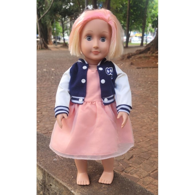 Roupa Maiô Para Boneca American Girl Our Generation Adora Bebê Reborn Baby  Alive Roupinha Praia Flamingo Biquíni Com Óculos Boia 41