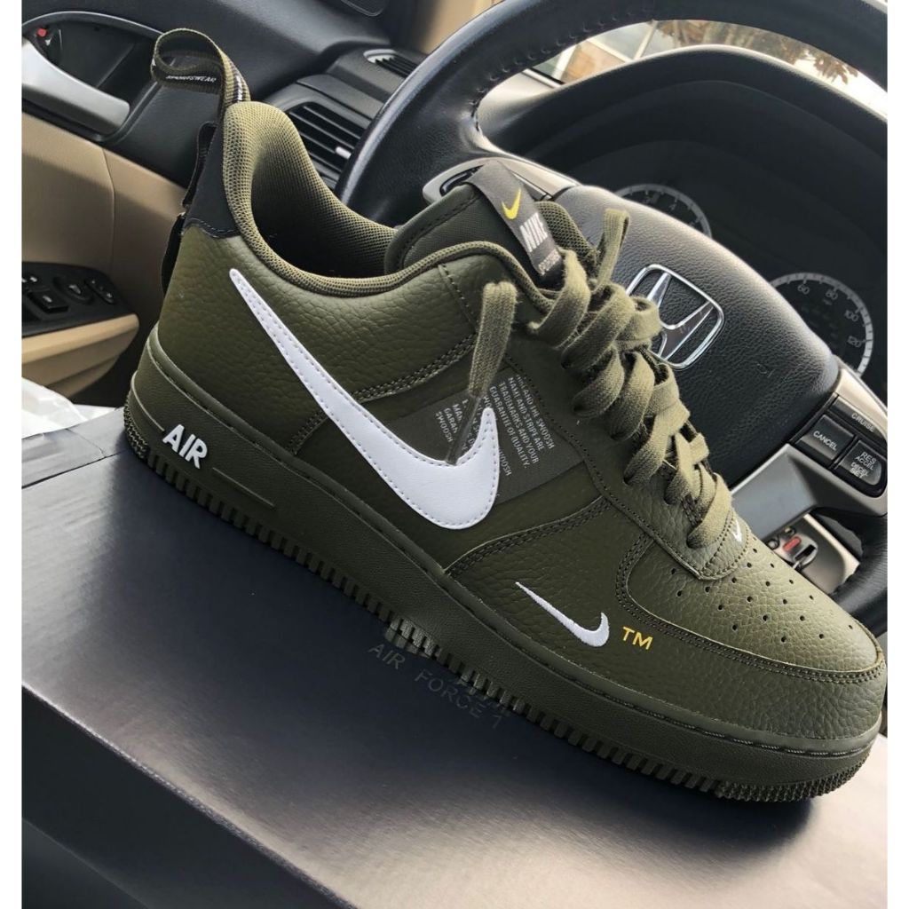 Tênis Nike Air Force preto verde 1'07 Utility Lv8 Maculino Feminino