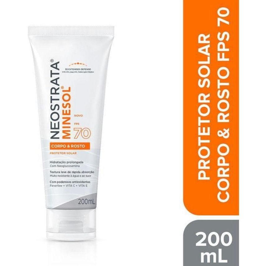 Protetor Solar Neostrata Minesol Corpo E Rosto FPS 70 200ml | Shopee Brasil