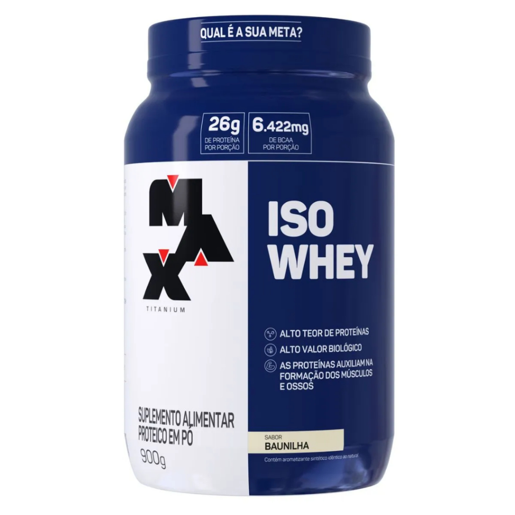 Iso Whey – Whey protein Isolado – 900 G – Max Titanium