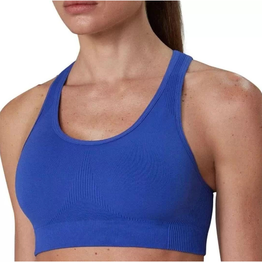 Isolado de zip front seamless wire free sports bra e thong set