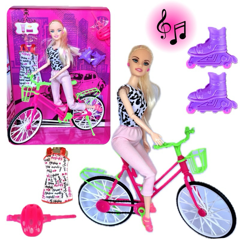 Boneca Barbie com Bicicleta Articulada - HBY28 - Mattel - Real Brinquedos