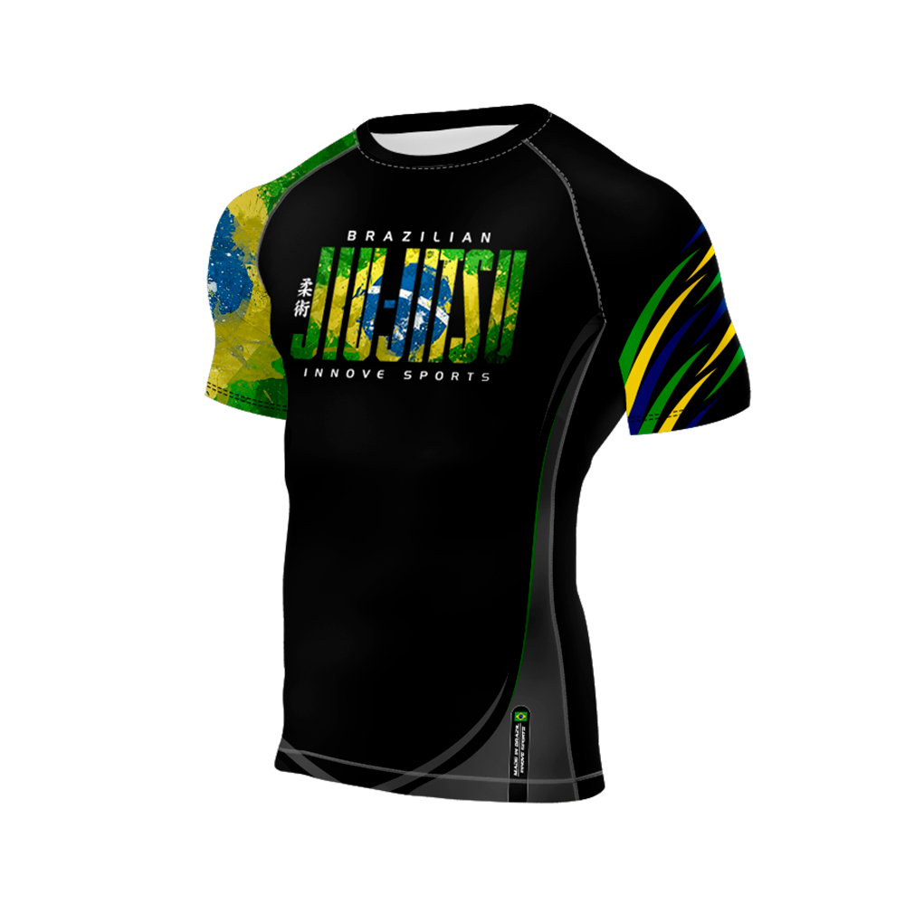 Rash Guard Manga Curta Jiujitsu Brazilian Brasil Bjj Innove Shopee