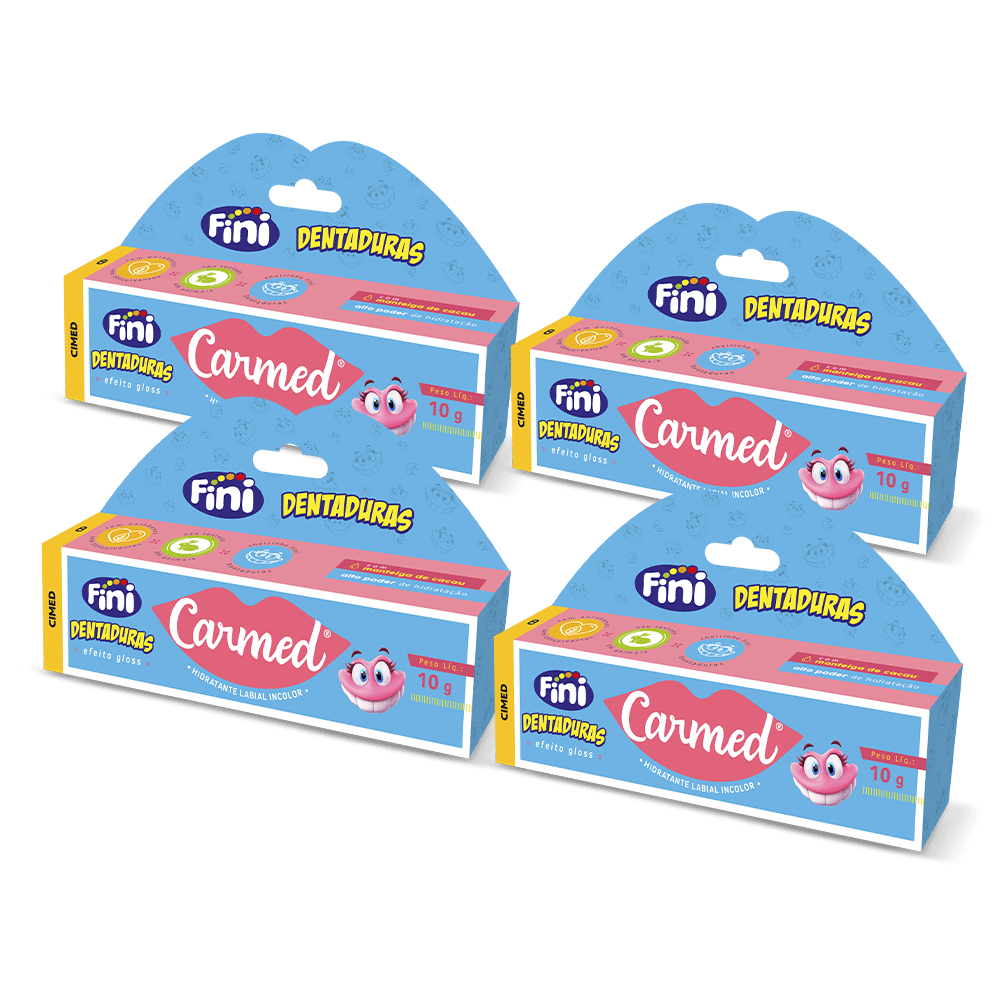 Hidratante Labial Carmed Fini Dentadura 10g 4 Unidades