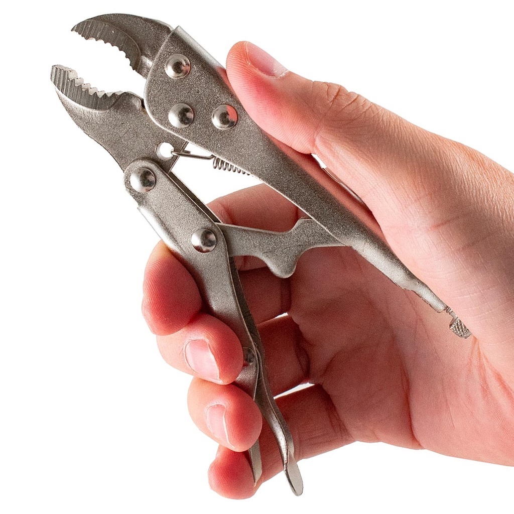 Alicate De Pressão 5 Polegadas Mordente Curvo Aço Ferramenta Profissional